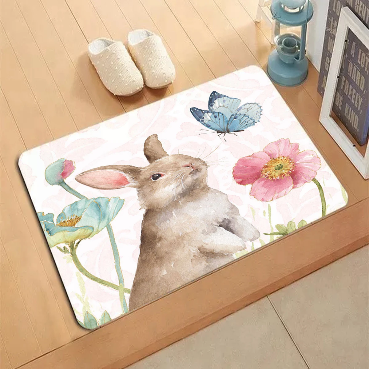 Rabbit Pattern Carpet Entrance Doormat Non-slip Living Room Kitchen Bedroom Decor Rug Floor Mats Home Decor