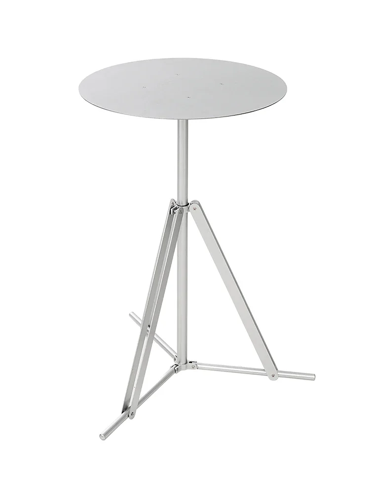 

Original design by ZORINGPARK in the annual ring park, simple circular sand silver small dining table with adjustable height at