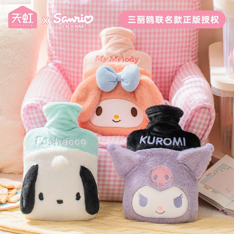 

Сумка-грелка для рук Sanrio Kuromi, плюшевая бутылка для горячей воды из ПВХ, 850 мл, милая бутылка для горячей воды Melody Kawaii