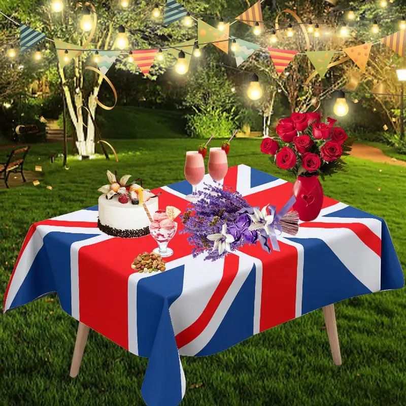 British Flag Tablecloth Rectangle British Flag Table Cover For Queen’s Jubilee UK Flag Tablecloth Dining Room Kitchen