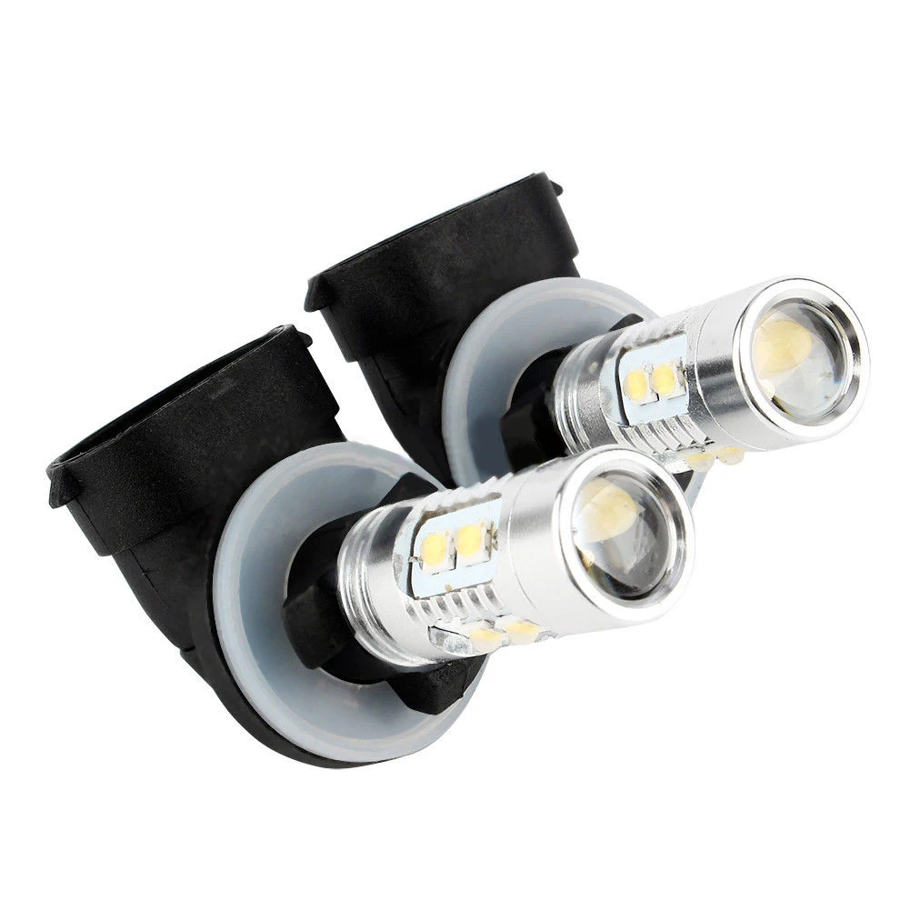 

2x Car 10 LEDs Fog Lights Low Power Replacement White DC 12V H27 881 Super Bright 10 LED Fog Headlight Durable