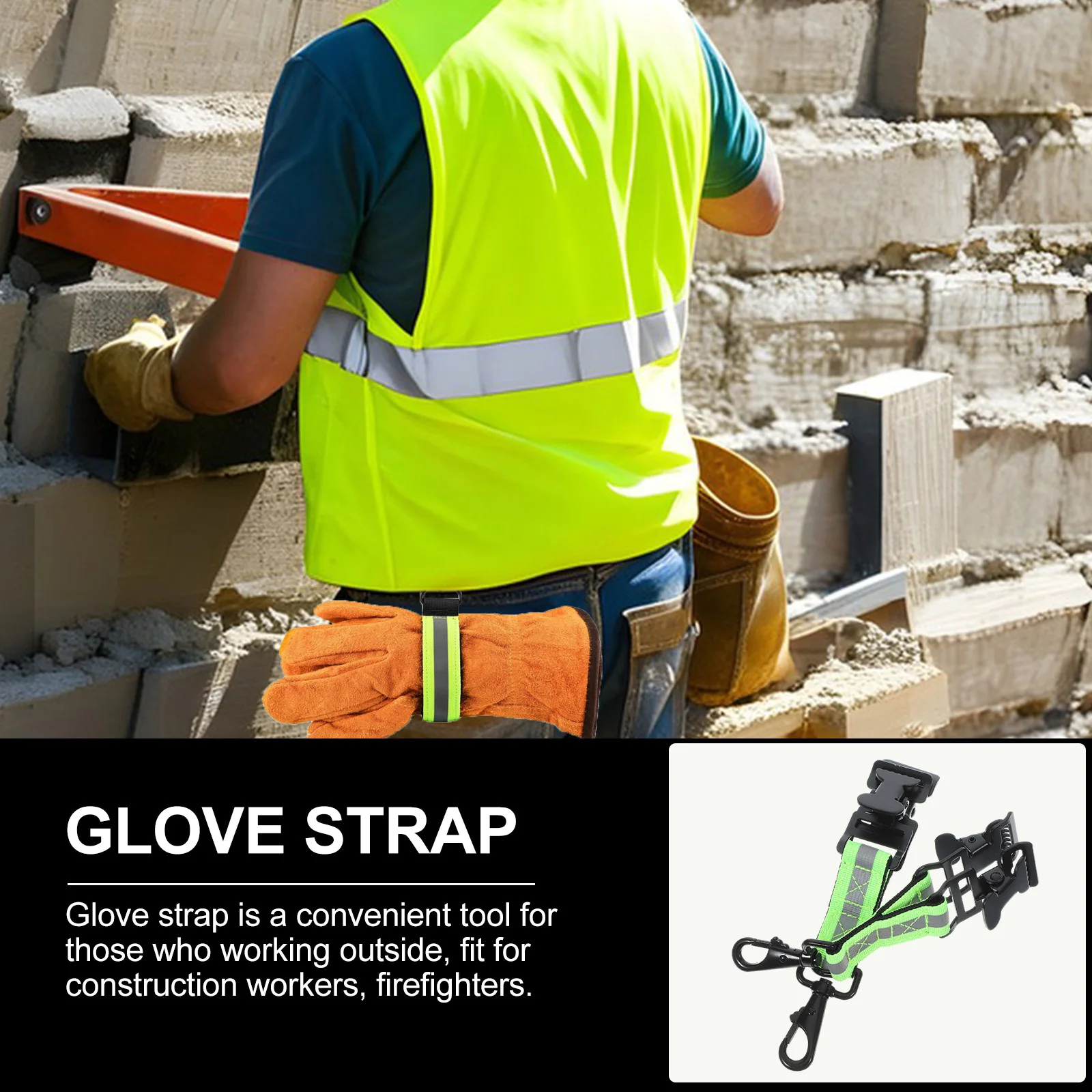 

2 Pcs Firefighter Work Gloves Strap Firefighters Gear Outdoor Buckle Holder Hand Tools Firefighting for Duty Belt Clip