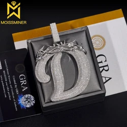 Personalizza lettera VVS Moissanite pendenti S925 argento ghiacciato per uomo donna gioielli Hip Hop passa Tester di diamanti con GRA