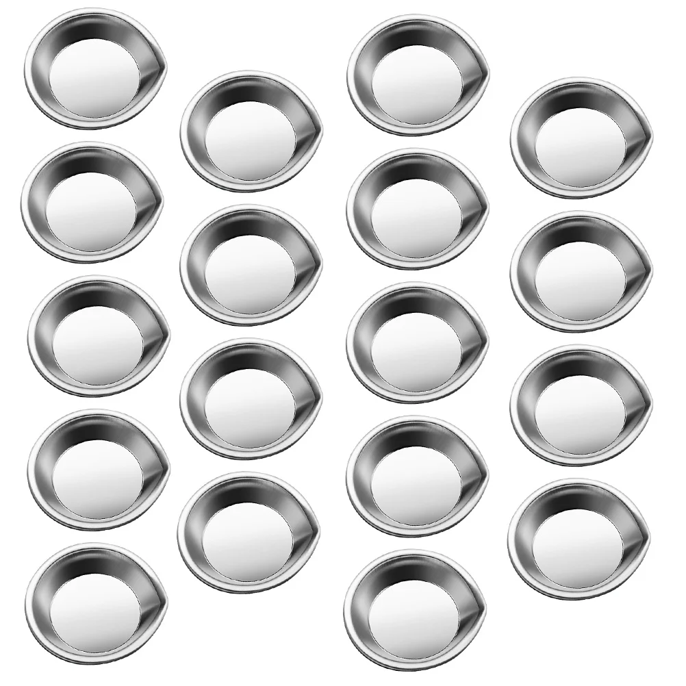 6 Pcs Makeup Mixing Tray Pour Mouth Palette School Accessory Metal Plate Round Paint Silver Stainless Steel