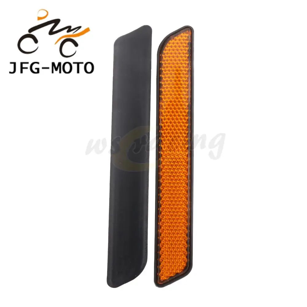 Reflector de horquilla delantera de plástico para motocicleta, deslizador de patas inferiores, advertencia de seguridad para Harley, deslizadores de