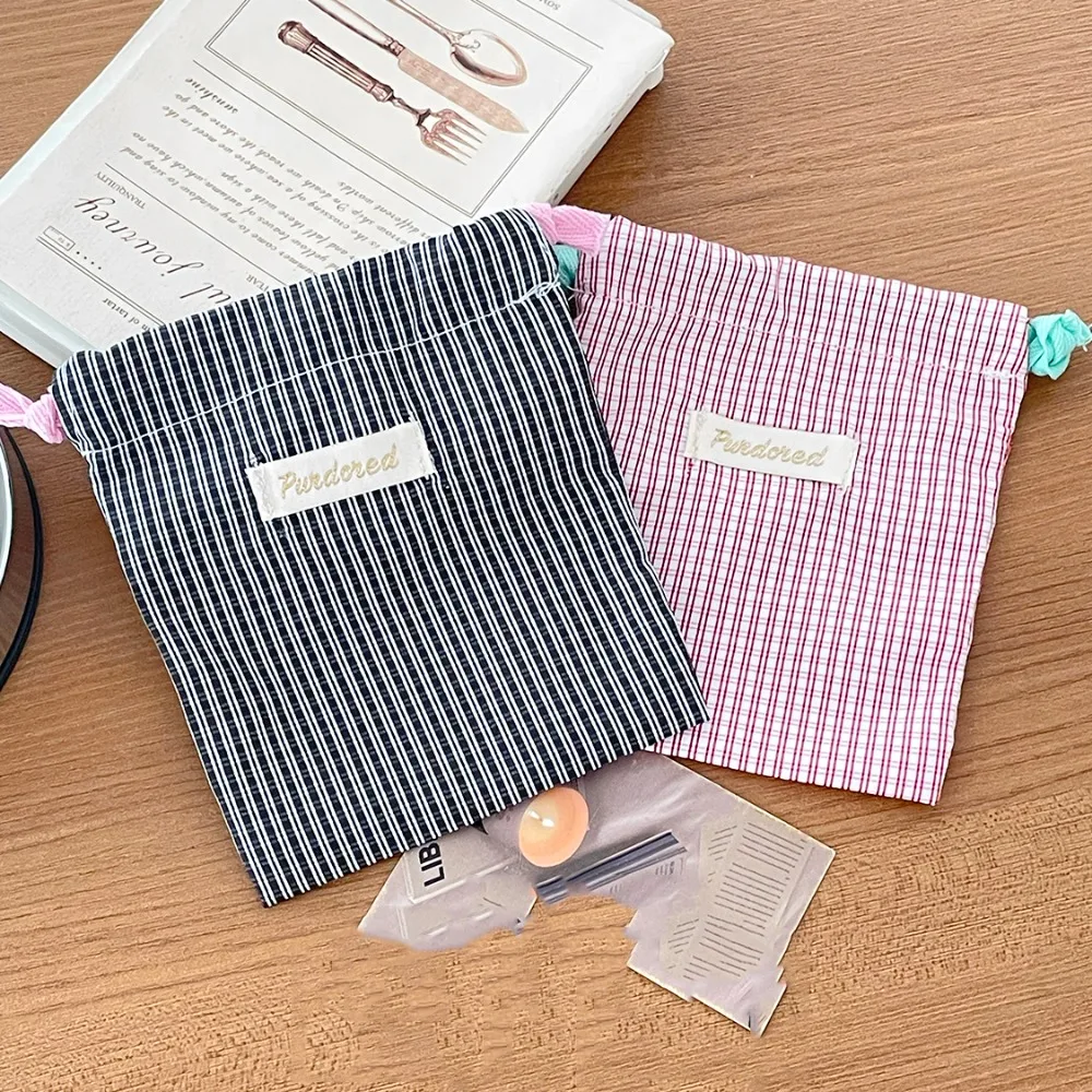 

Cute Simple Women Drawstring Makeup Bag Portable Cosmetic Lipsticks Storage Pouch Large Capacity Mini Bundle Bag For Girl