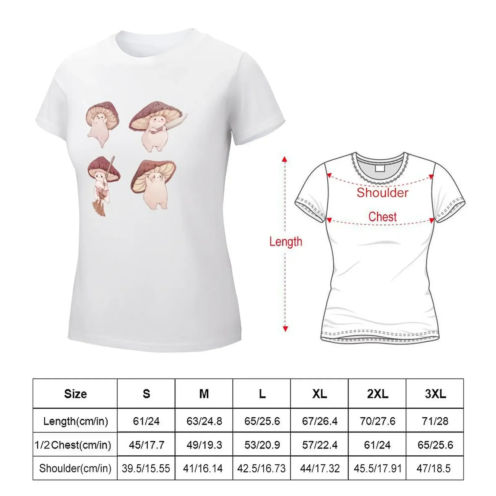 Four Different Mushroom Moods T-shirt aesthetic clothes graphics Blouse fashion woman blouse 2024