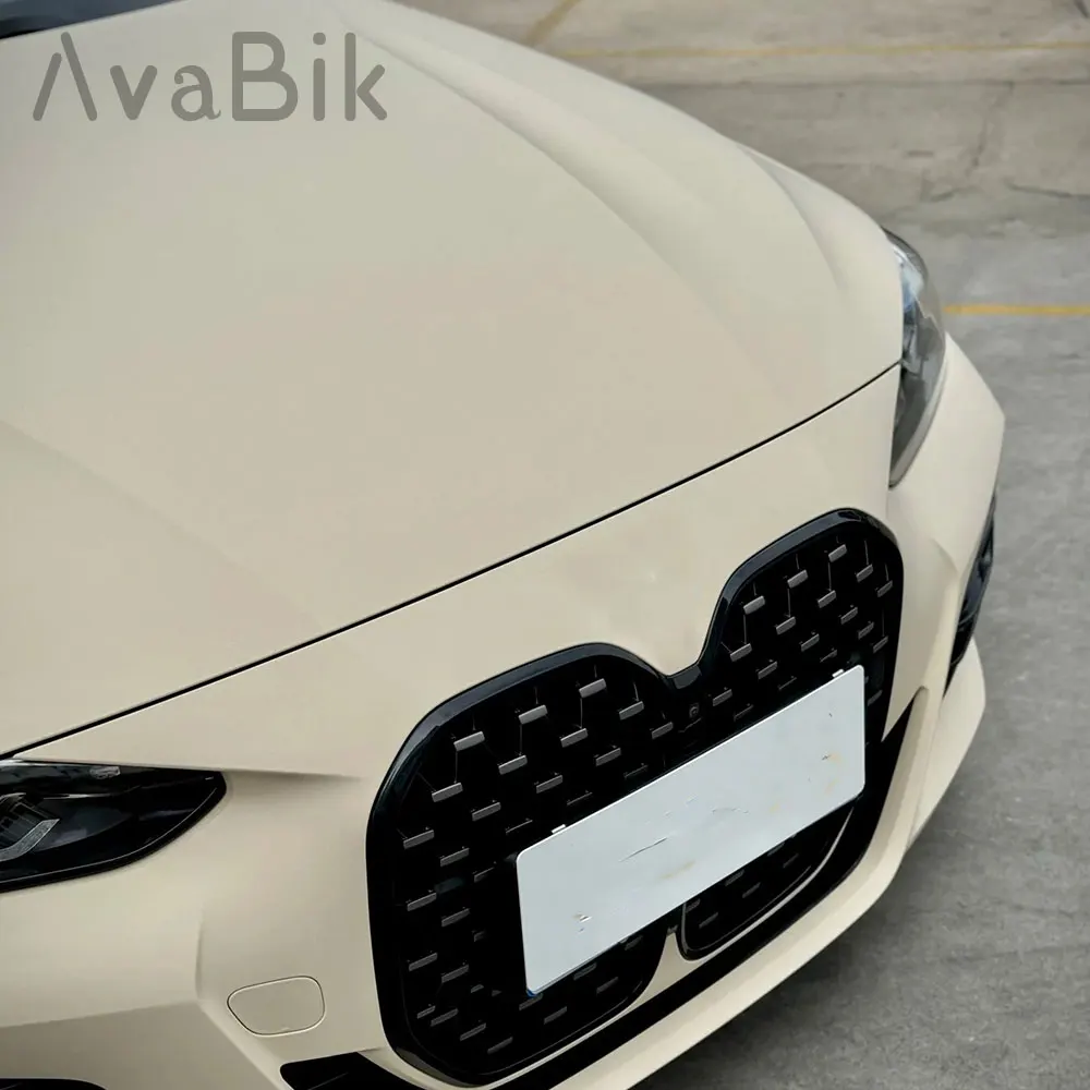 

matte Milk yellow Car Wraps Vinyl Film PET Car Interior Sticker Auto Motorcycles Body Accessories Protection film Low viscosity