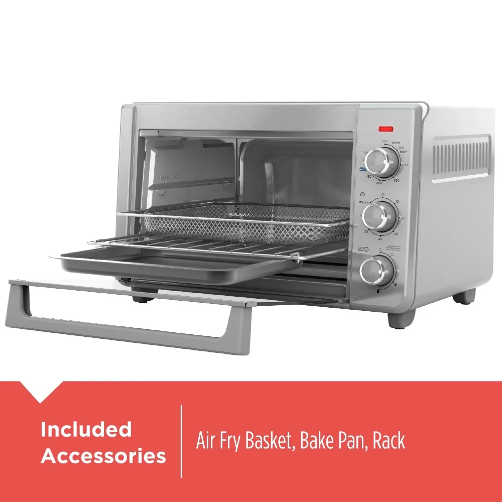 2024 BLACK+DECKER  6-Slice Crisp 'N Bake Air Fry Toaster Oven, TO3217SS