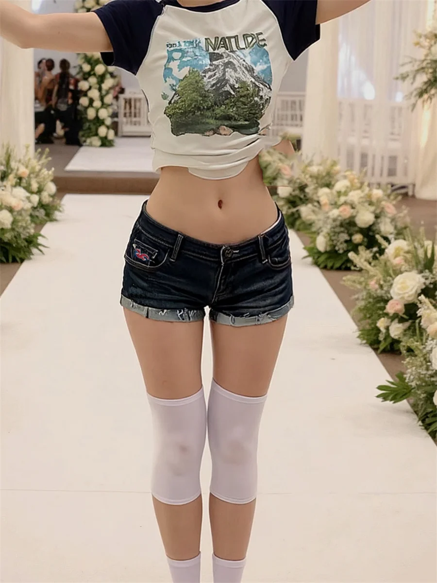 

Шорты Женские свободные шорты для отдыха с рюшами по краю Легкая мягкая ткань Идеальный отдых Лето Повседневные Расслабленный корейский стиль