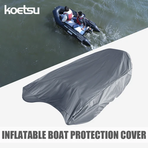 KOETSU 420D Silver Marine Grade Anti decoloración, antiarañazos, protector solar, cubierta protectora impermeable para barco inflable