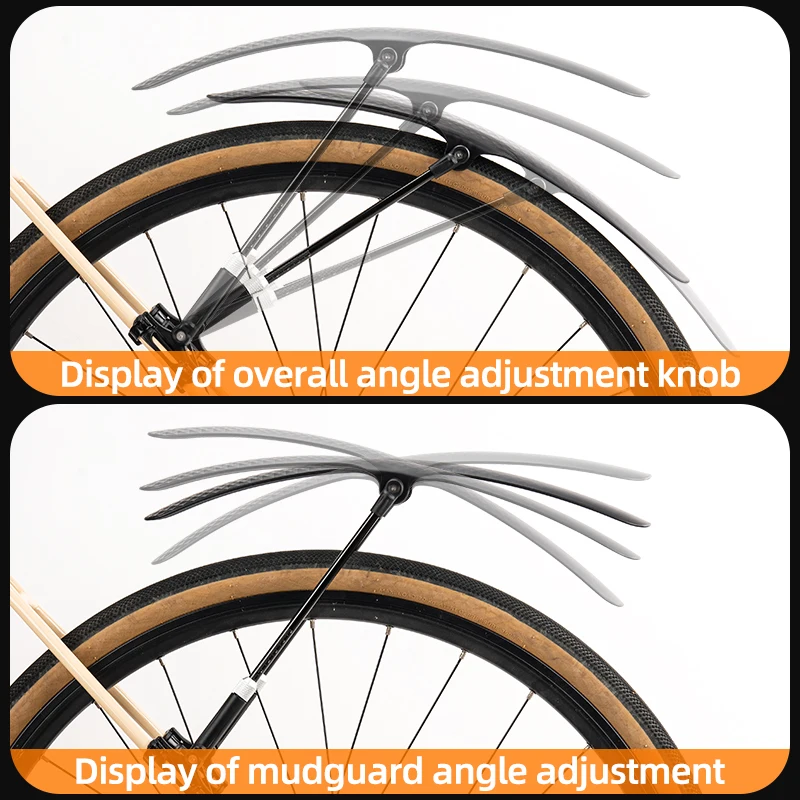 ROCKBROS Bicycle Mudguard Waterproof Anti-shake Fender Angle Adjustments Quick Release Mudguard Protector Road Bike Accessories