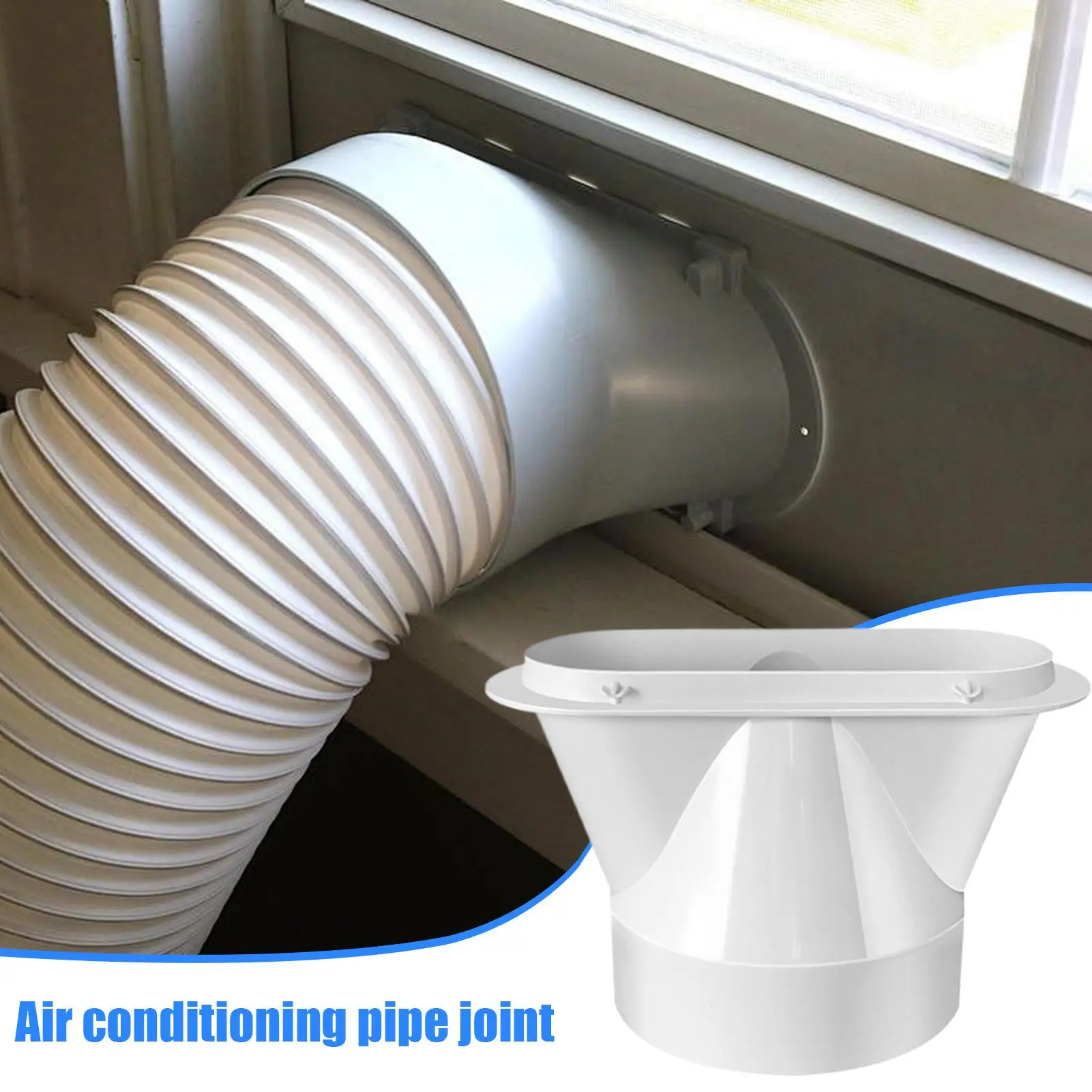 Air Conditioner Hose Connector Flat Window Tube Connector Air Conditioner Exhaust Hose Coupler for 130mm/150mm Diameter Pipe