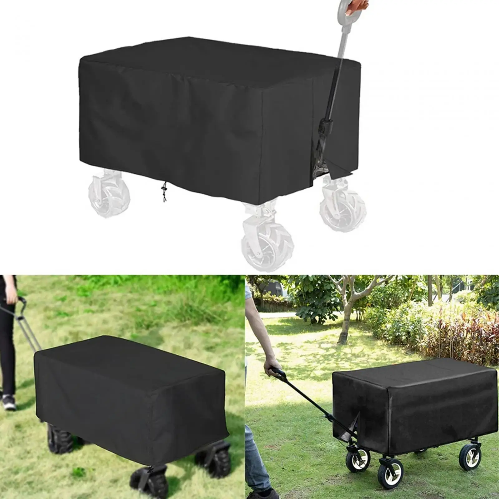 Utility Wagon Cart Cover Garden Cart Cover for Folding Trolley Cart Outdoor Camping Picnic Trolley Accessories