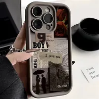 Red Flower Scenery Silicone Phone Case for IPhone 11 12 13 14 15 Pro Max XS X XR 7 Or 8 15 Plus SE2 Camera Lens Protection Cover
