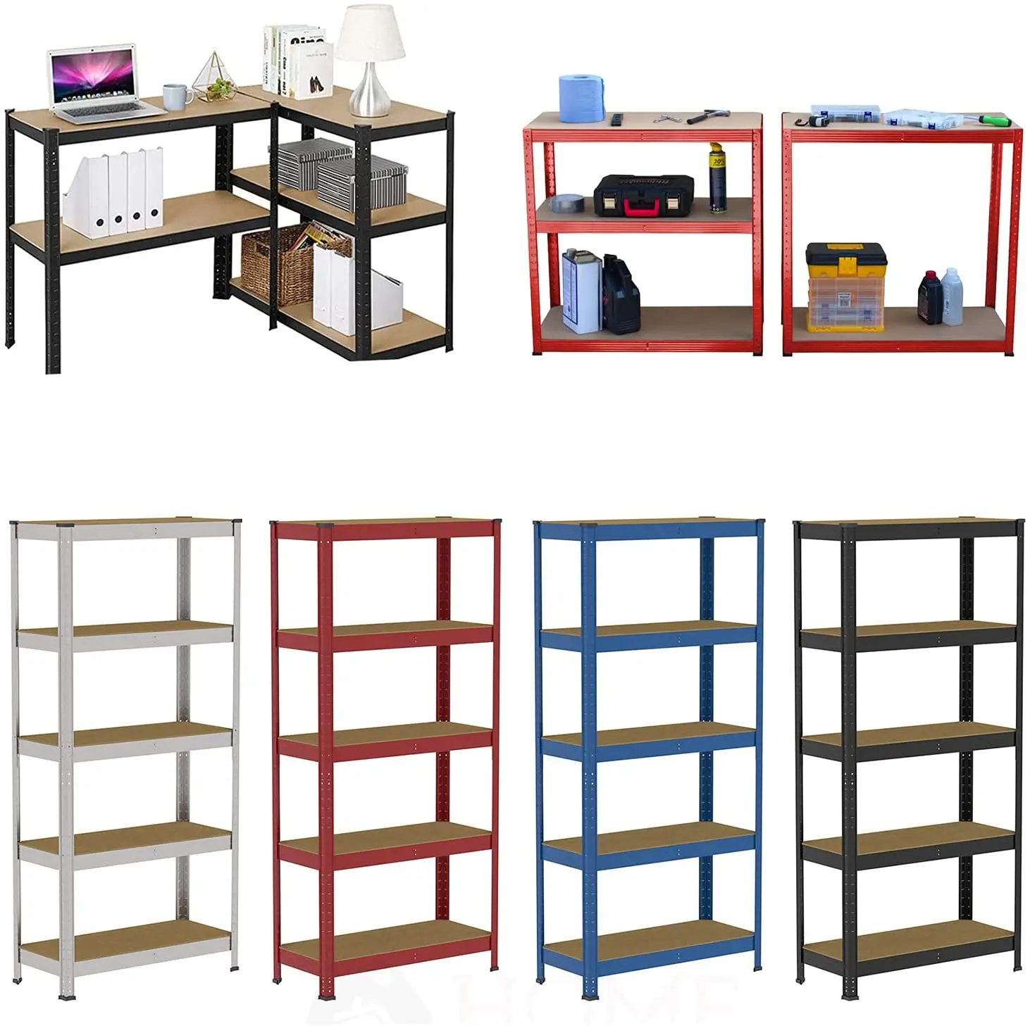 5 Tier Metel Garage Shelf Units, Heavy Duty Racking Shleves Unit for Warehouse Workshop Office, 875kg Capacity, 180x90x40cm