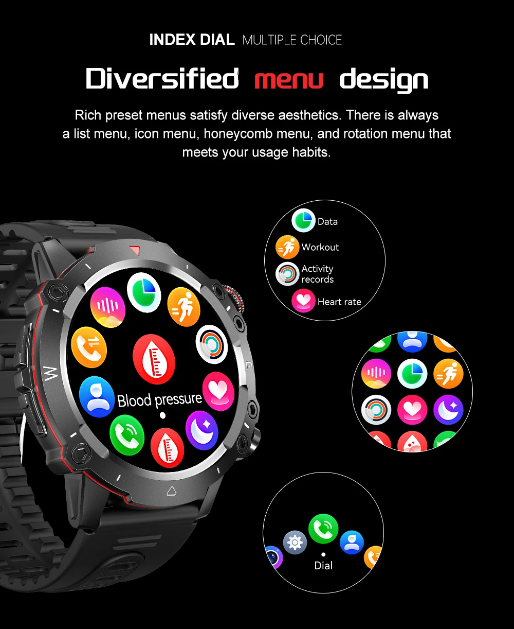 SmartWatch Men Outdoor Sport Militray Watch Bluetooth Call Fitness Tracker Heart Rate Monitor Waterproof Smart Watch pk T-Rex 3