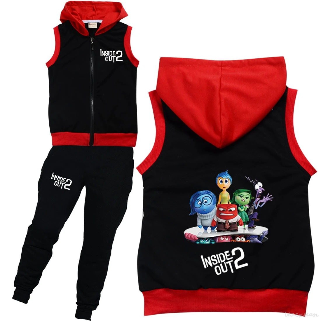 Inside Out 2 Children Sets Kids Hoodies Vest + Pants Two Piece Hooded Sweatshirts Suits Boys Girls Tracksuit Spring Gift