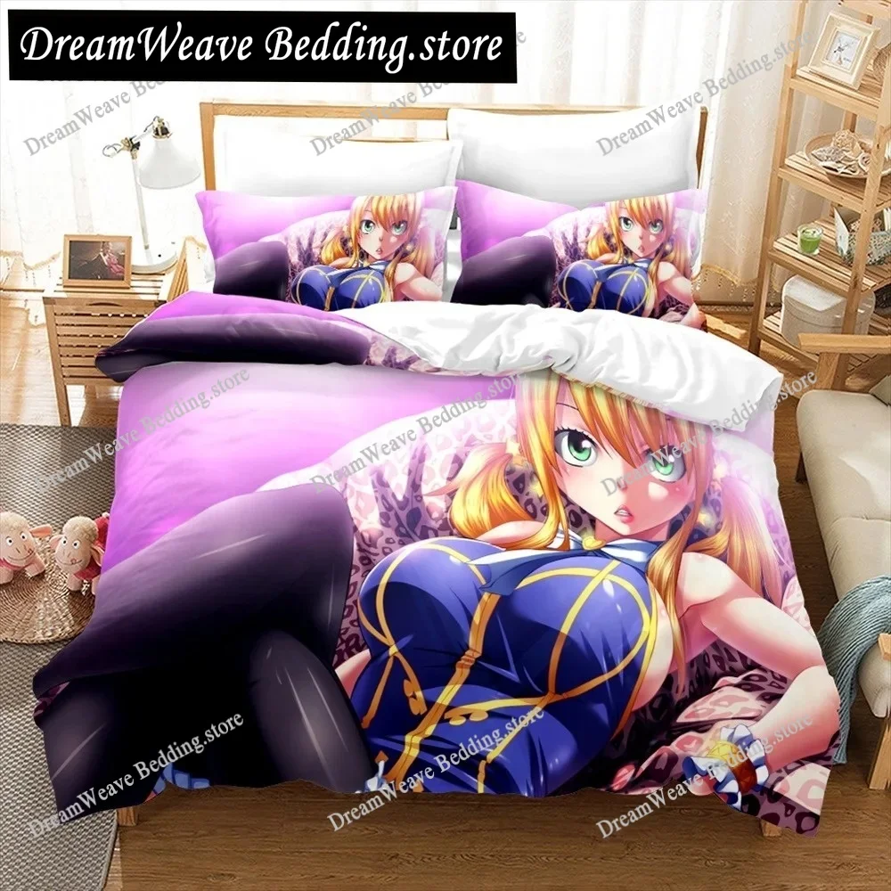 

Bed Linen Queen King Size Fairy Tail Anime Bedding Set Cartoon Printing Kids Adult Lovely Gift Luxury Duvet Cover Sets Comforter