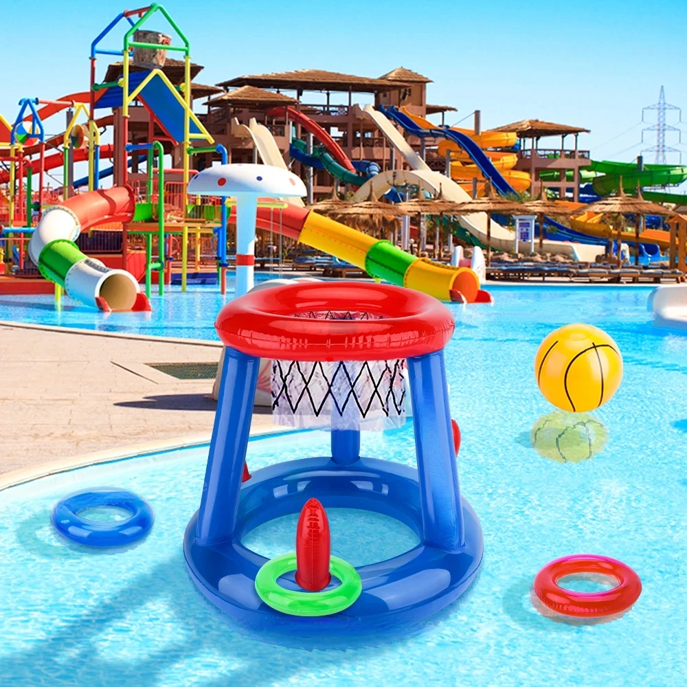 Outdoor Swimming Pool Beach accessories Inflatable Ring Throwing Ferrule Game Set Floating Pool Toys Beach Fun Summer Water Toy