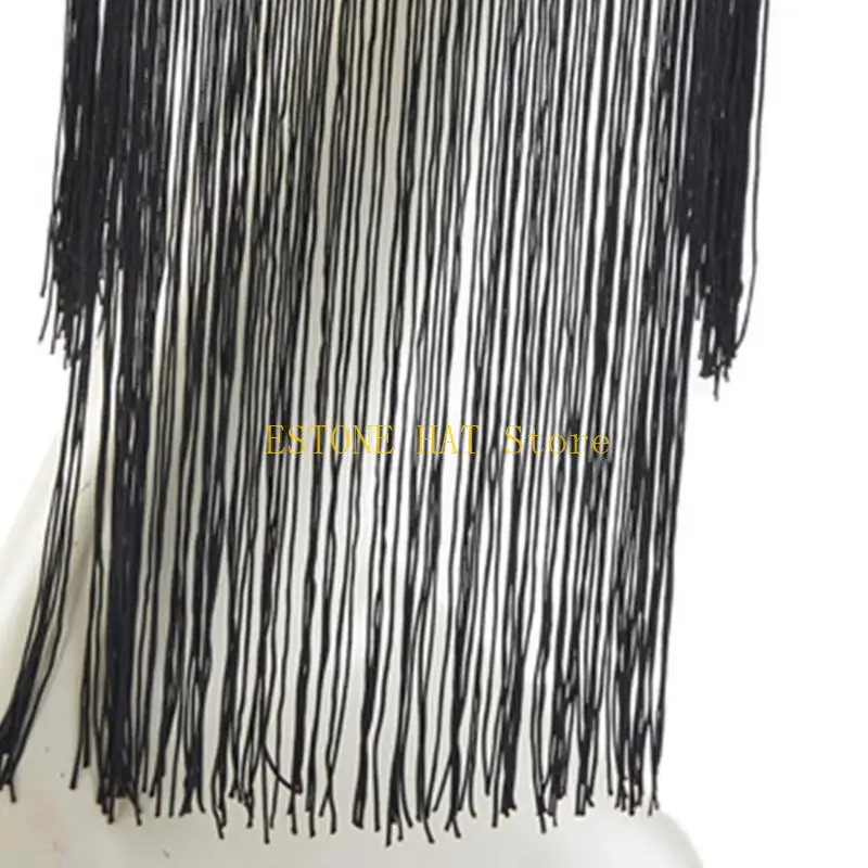 

49MF Antelope Headband Tassel Mask Chain For Women Fringes Masquerade Halloween Horn Headwear Devil Horns Headband