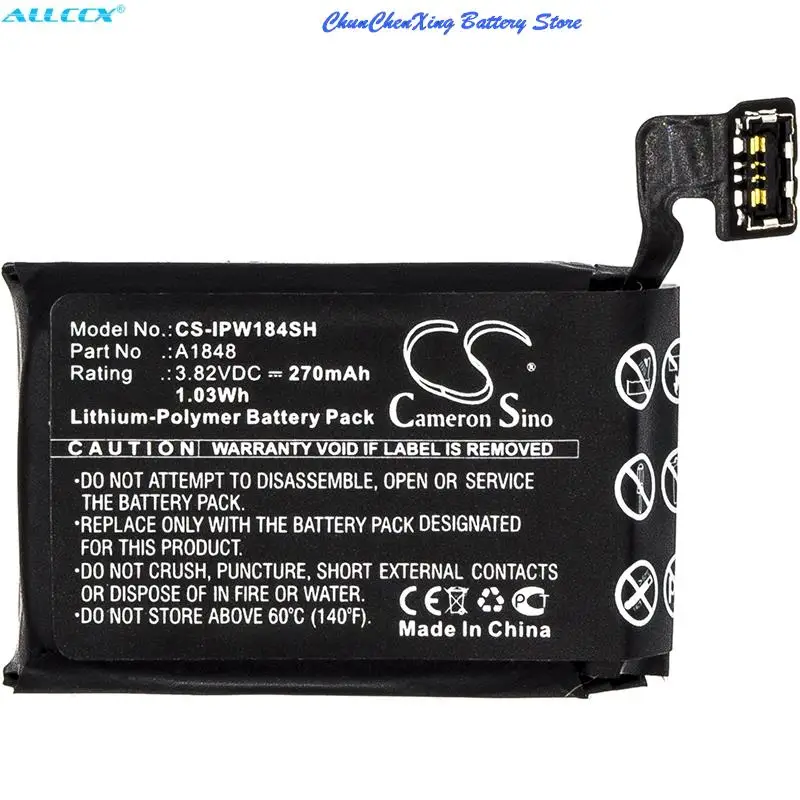 Cameron Sino 270mAh Battery A1848 for Apple A1858, GSRF-MQJQ2LL/A, MQJN2LL/A, Watch Series 3 4G 38mm, MQJP2LL/A, MQJQ2LL,MQJU2LL