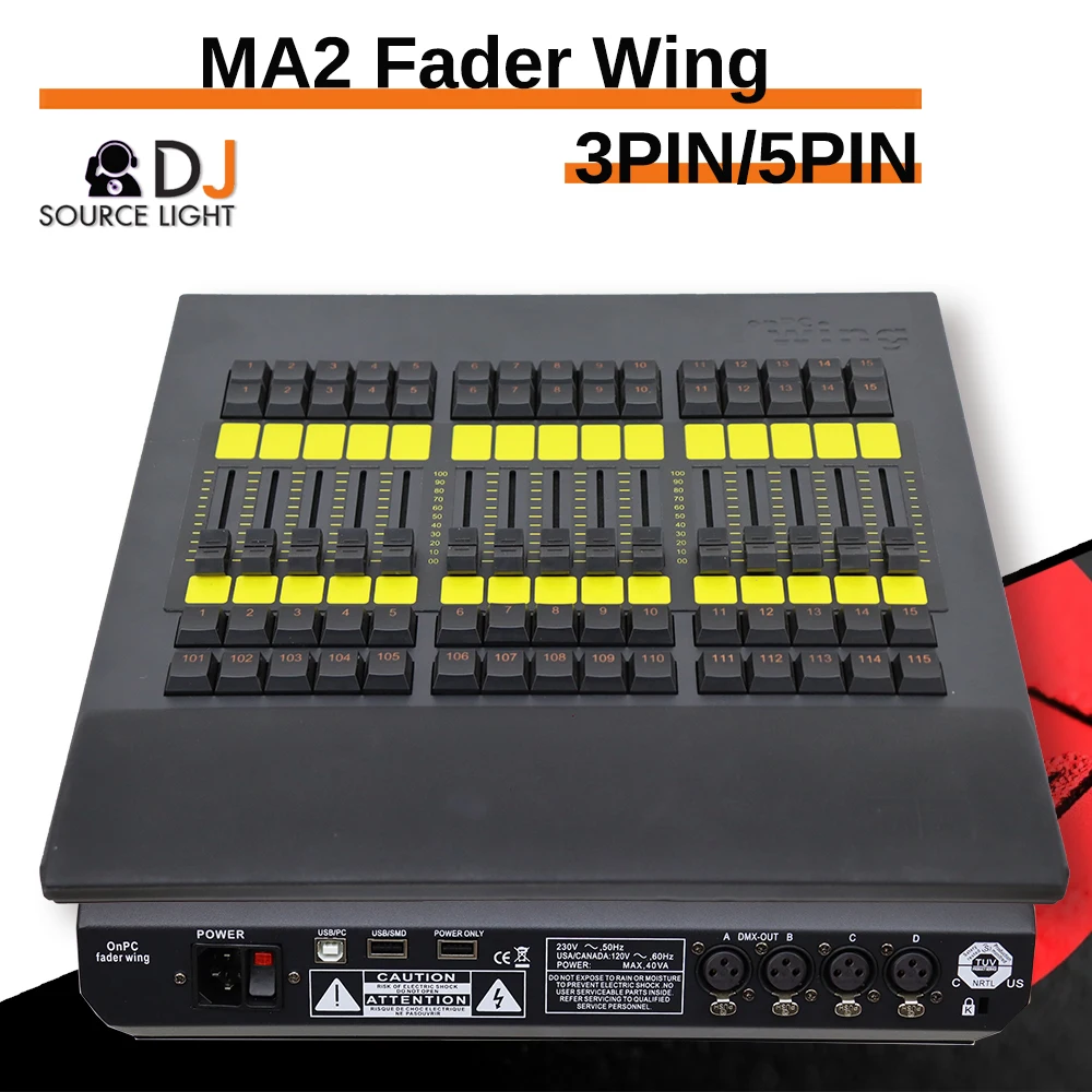 MA2 Fader wing stage lights controller dmx512 Command Wing dj lighting console With Flight Case DJ Disco Moving Head Beam Wash