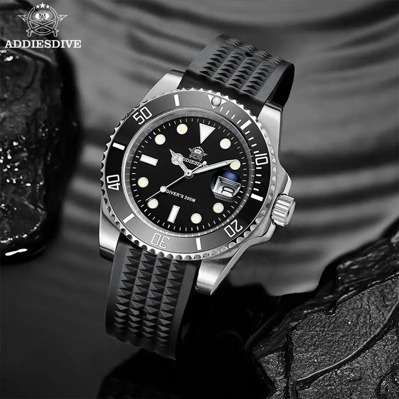 Addies Dive Diver Watch European and American Business Leisure 200M C3 Super Luminous Sport Luxury Reloj Hombre Men Quartz Watch