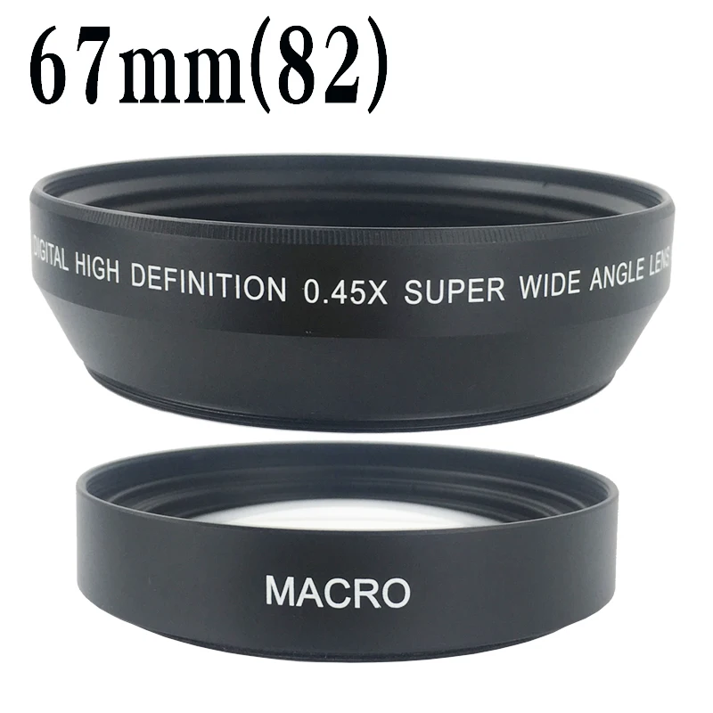 Filtry kamery 67mm 0.45x obiektyw szerokokątny konwerter 0.45X rozdzielczość adaptera Deluxe cyfrowe soczewki do Canon Nikkon lustrzanka cyfrowa