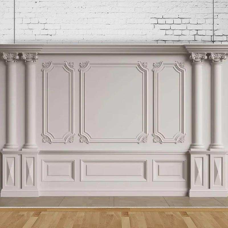 

Elegant European Wall Photography Backdrop Vintage Room Carved Wall Retro Pillars Interior Decor Portrait Shooting Background