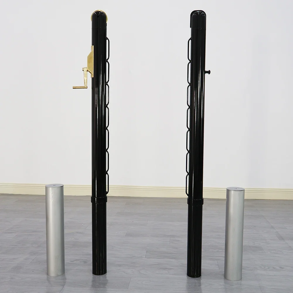 

2026 Steel Glass Material Sports Net Pole Post with Socket Tennis Pickleball Volleyball Badminton