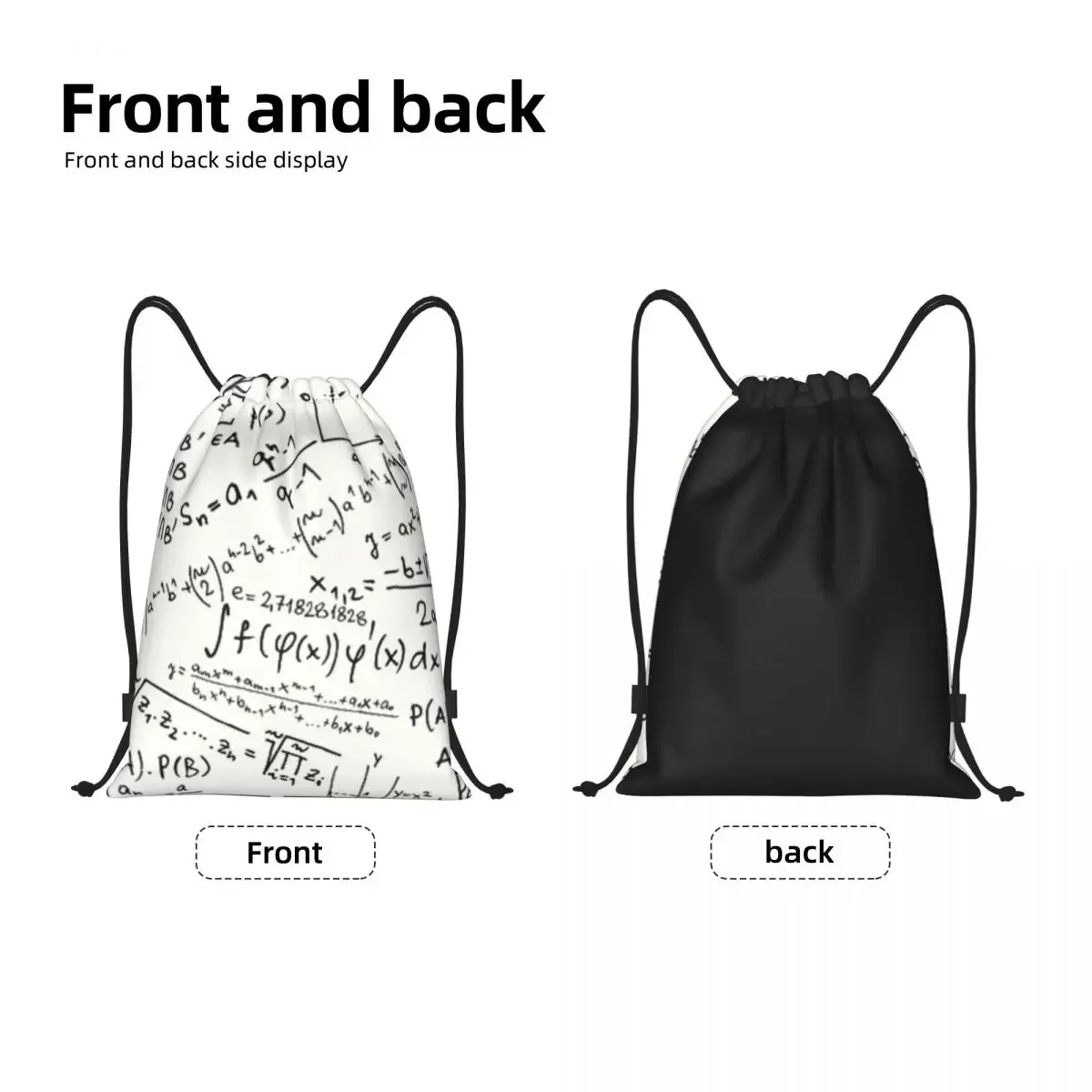 Custom Maths Formulas Drawstring Bags para compras, mochilas de ioga para mulheres e homens, Geek Matemática, Física Sports Gym Sackpack