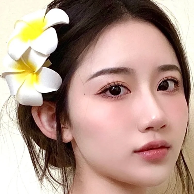 Plumeria Flower Hair Clips for Women Hairpins Side Bangs Clips Flower Barrette Hawaiian Wedding Party Hat Accessories Decoration