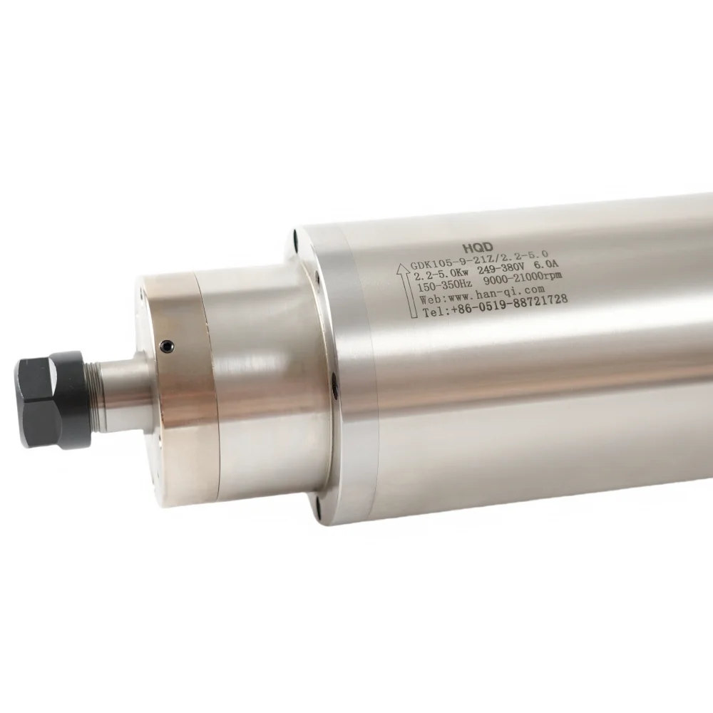 GDK105-9-21Z/2.2-5.5 ER20 120mm 2.2Kw 21000rpm 6A 380V Motor de husillo de potencia permanente refrigerado por agua