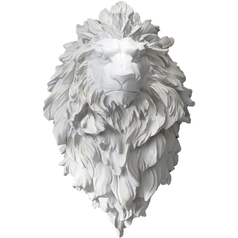

Latest 3D Design White Lion Face Wall Decor Luxury Home Decoration Statua Modern Wall Art Relief Lion Head Sculpture