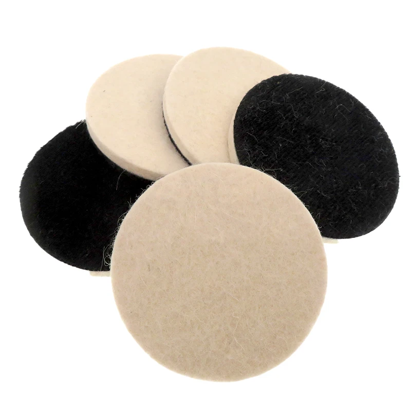 5pcs Wool Felt Polishing Pads,3 inch Buffing Wheel Polish Pad Flocking Hook & Loop Back for Car Glass Plastic Metal Stone