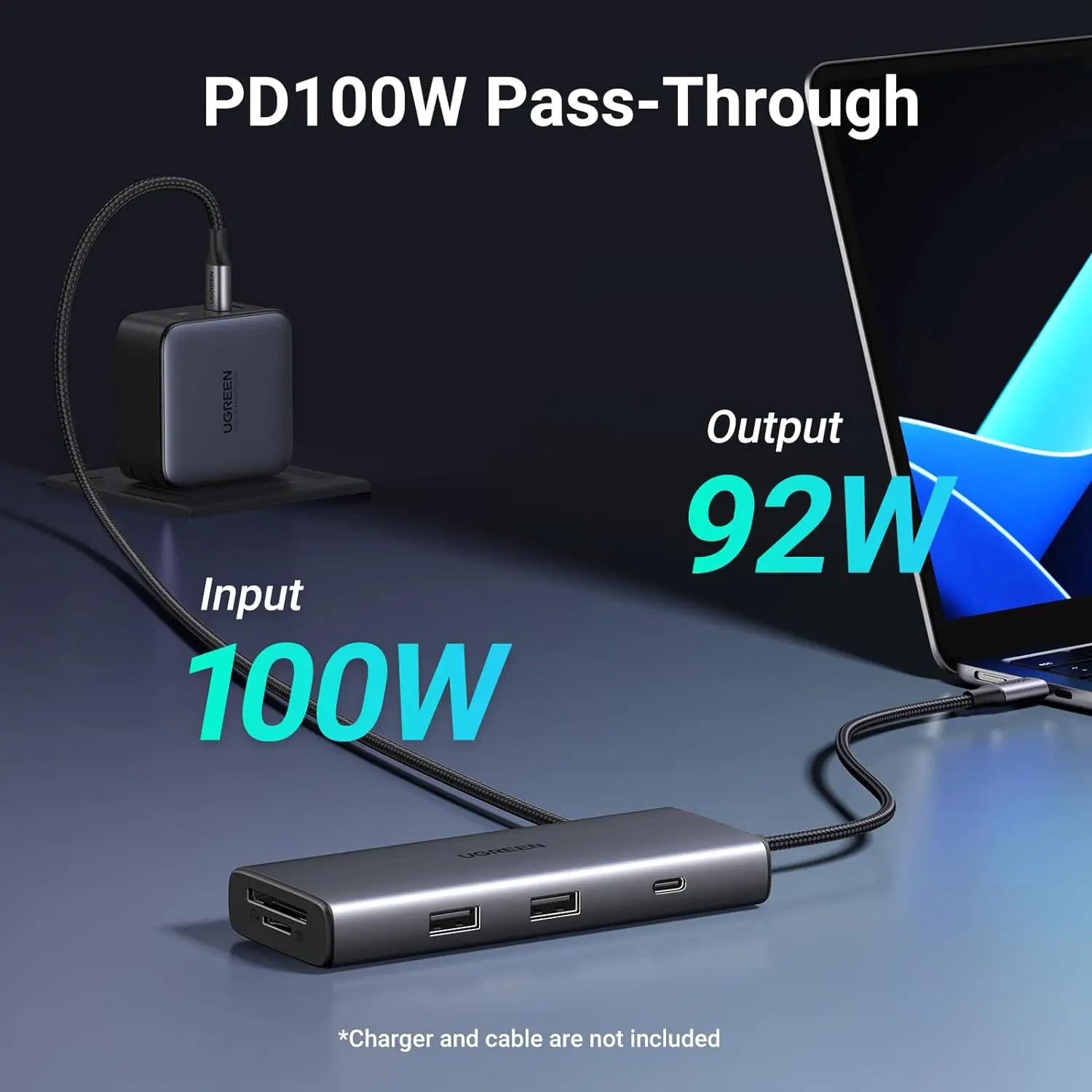 UGREEN Revodok Pro 107 USB-C Hub 7 in 1 10Gbps USB C 3.2 & 2 USB-A 3.2 4K-HDMI, 100W Power Delivery, SD/TF Card Reader