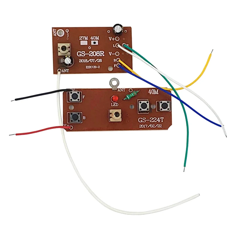 Set ricevitore trasmettitore 4ch 27MHZ Kit scheda principale telecomando per autocarro con cassone ribaltabile RC acrobatico fai da te