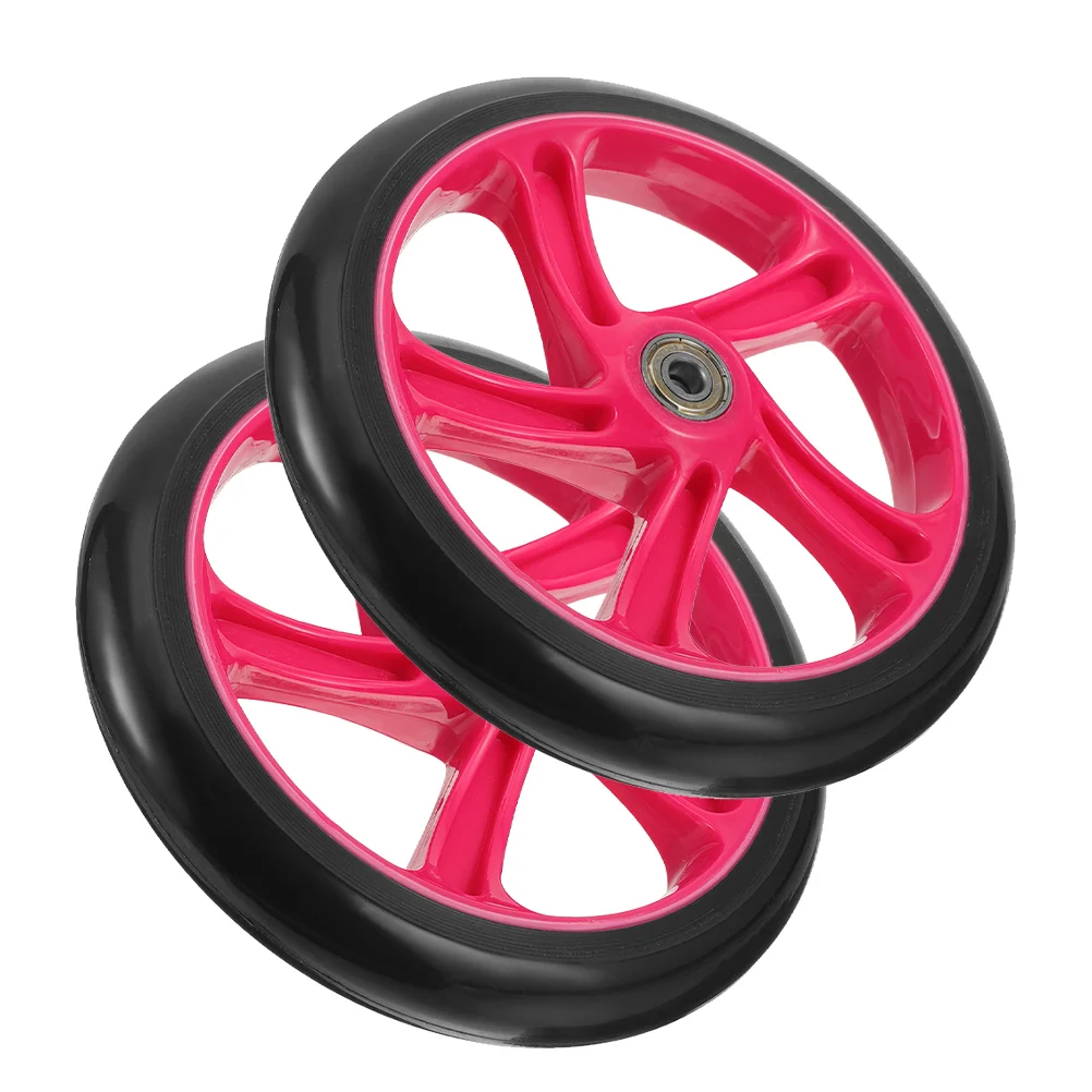 1 Pair Elastic Wheel Non-skid Scooter Wheels Anti-wear Skateboard Wheels PU Wheels for Scooter kick scooter