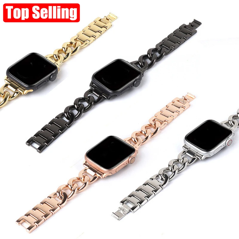 Strap for Apple Watch Ultra 49mm band Chain 45mm 42mm 44mm woman metal Steel Iwatch Series 8 7 6 se 5 4 3 41mm 38mm 40mm correa