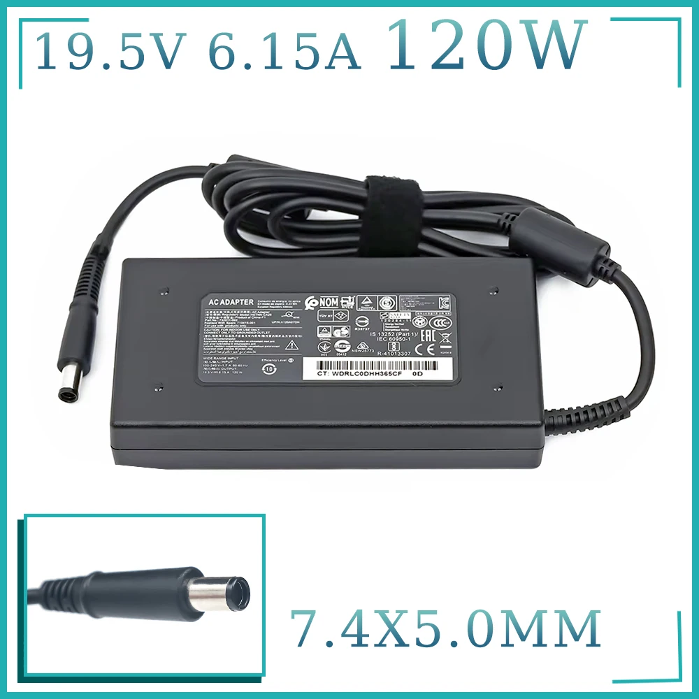 120W 19.5V 6.15A 7.4*5.0mm AC Adapter Charger For HP Envy DV6 DV7 EliteBook 8460W 8560W ADP-120MH Laptop Power Supply Ultra-thin
