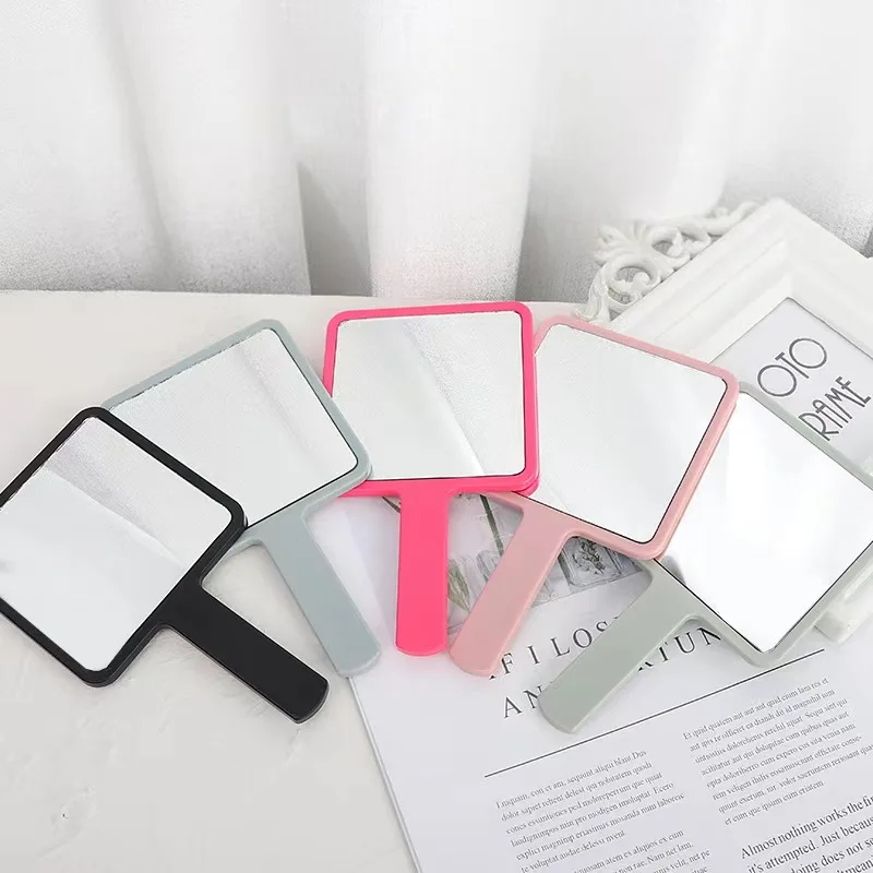 Eyelash Extension Handheld Makeup Mirror Square Portale Mirror with Handle Hand Mirror SPA Salon Compact Mirrors