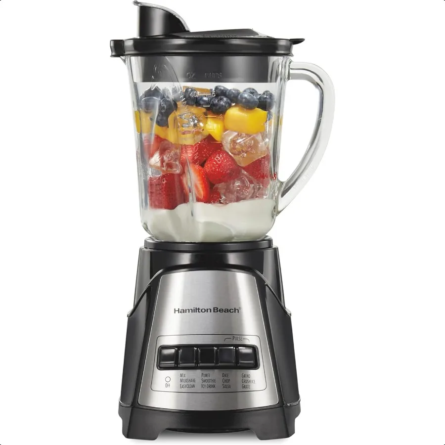 

Power Elite Wave Action Blender For Smoothies 40 Oz Glass Jar 12 Functions Including Puree Crush Ice 700 Watts Black 58148A