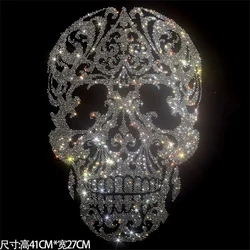 Hot shiny skull fashion large cloth stickers hot drill sequins DIY clothes T-shirt decorative patch clothing accessories