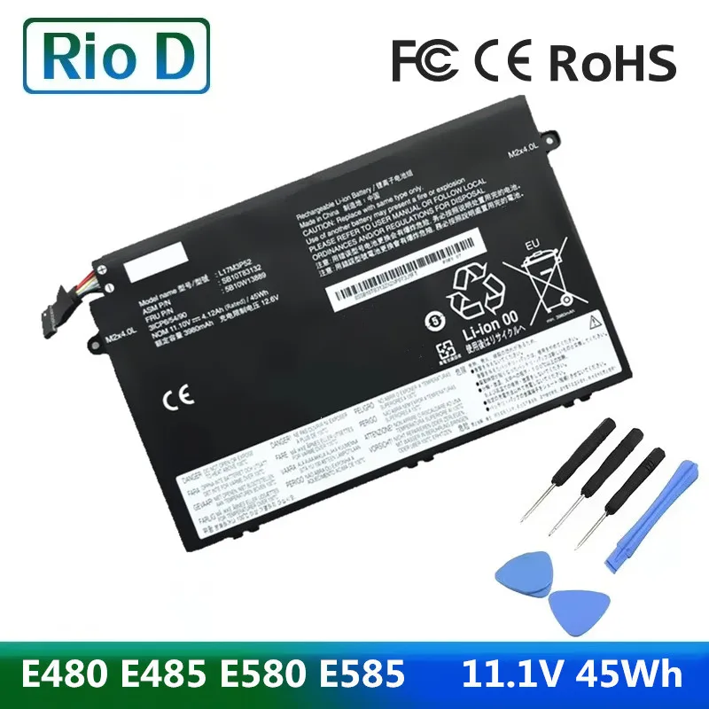 bateria do portatil para lenovo thinkpad e480 e485 e490 e580 e585 e590 r480 r580 l17c3p51 l17l3p51 l17m3p51 01av445 l17m3p52 111v 01