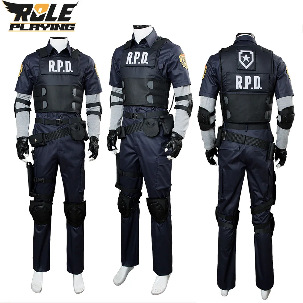 

Leon Scott Kennedy Cosplay Costume Men Fantasy Disguise Clothing Set Game Roleplaying Clothes Halloween Carnival Party Suit Male