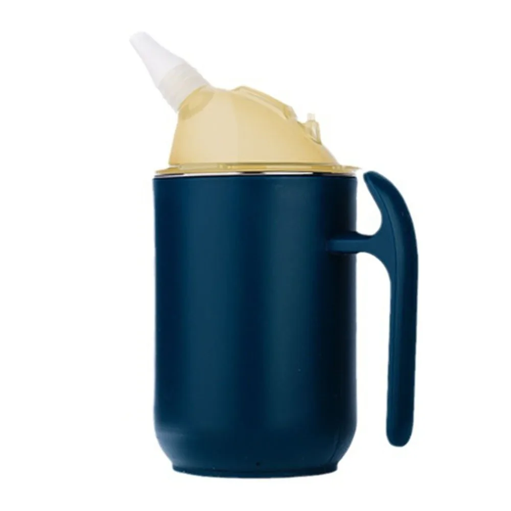 

Spill Proof Adult Sippy Cups 400ml Insulated Elderly Drinking Cups Anti Choking Stainless Steel Feeding Cup for Patients