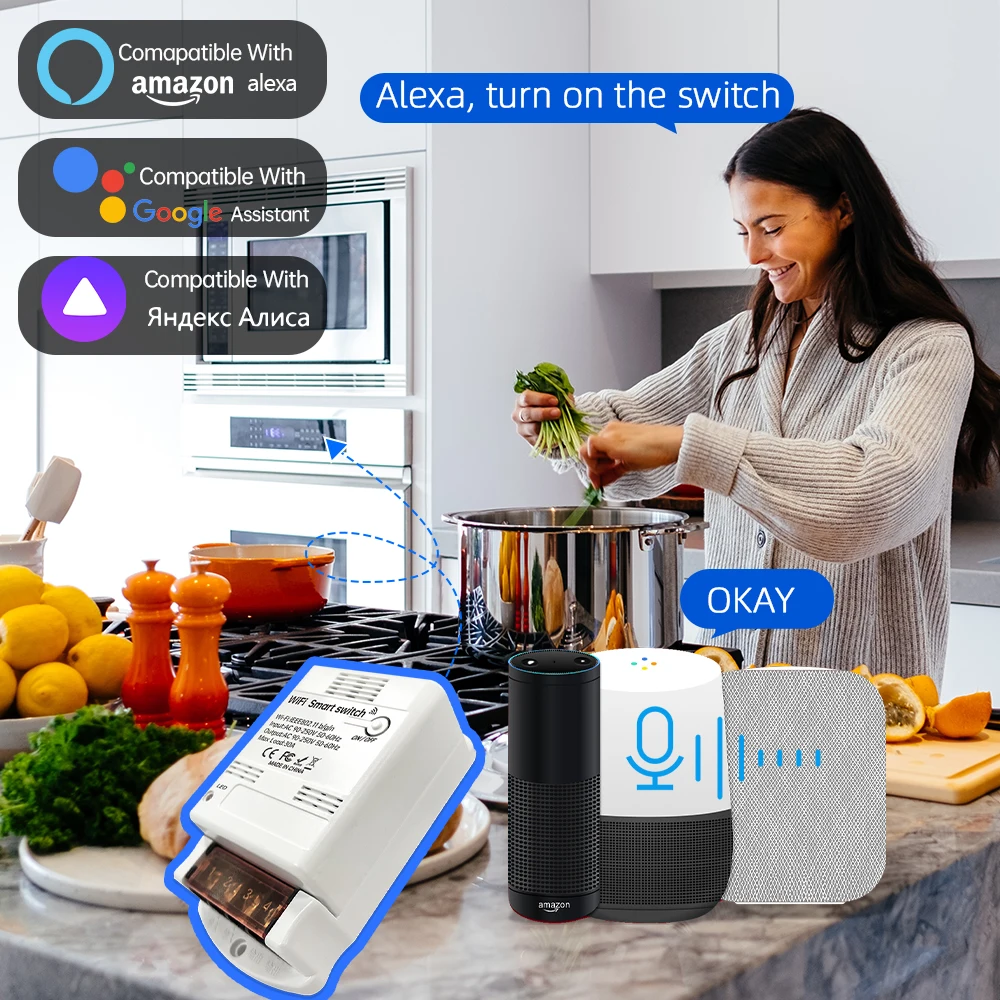 وحدة التتابع الذكية Sixwgh 30A 6600W Tuya WiFi تدعم Alexa/Google Home Control التحكم عن بعد التبديل أتمتة المنزل #6