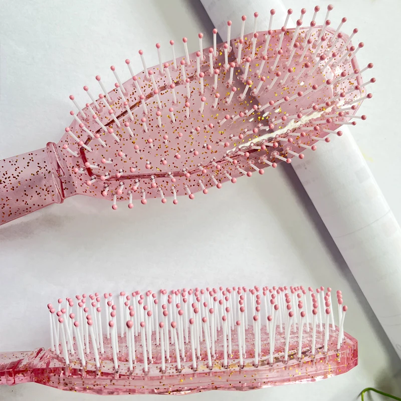 Transparent Shiny Combs Girls Hair Scalp Massage Comb Hair Brush Wide Tooth Comb Women Salon Hairdressing Styling Tools Gift