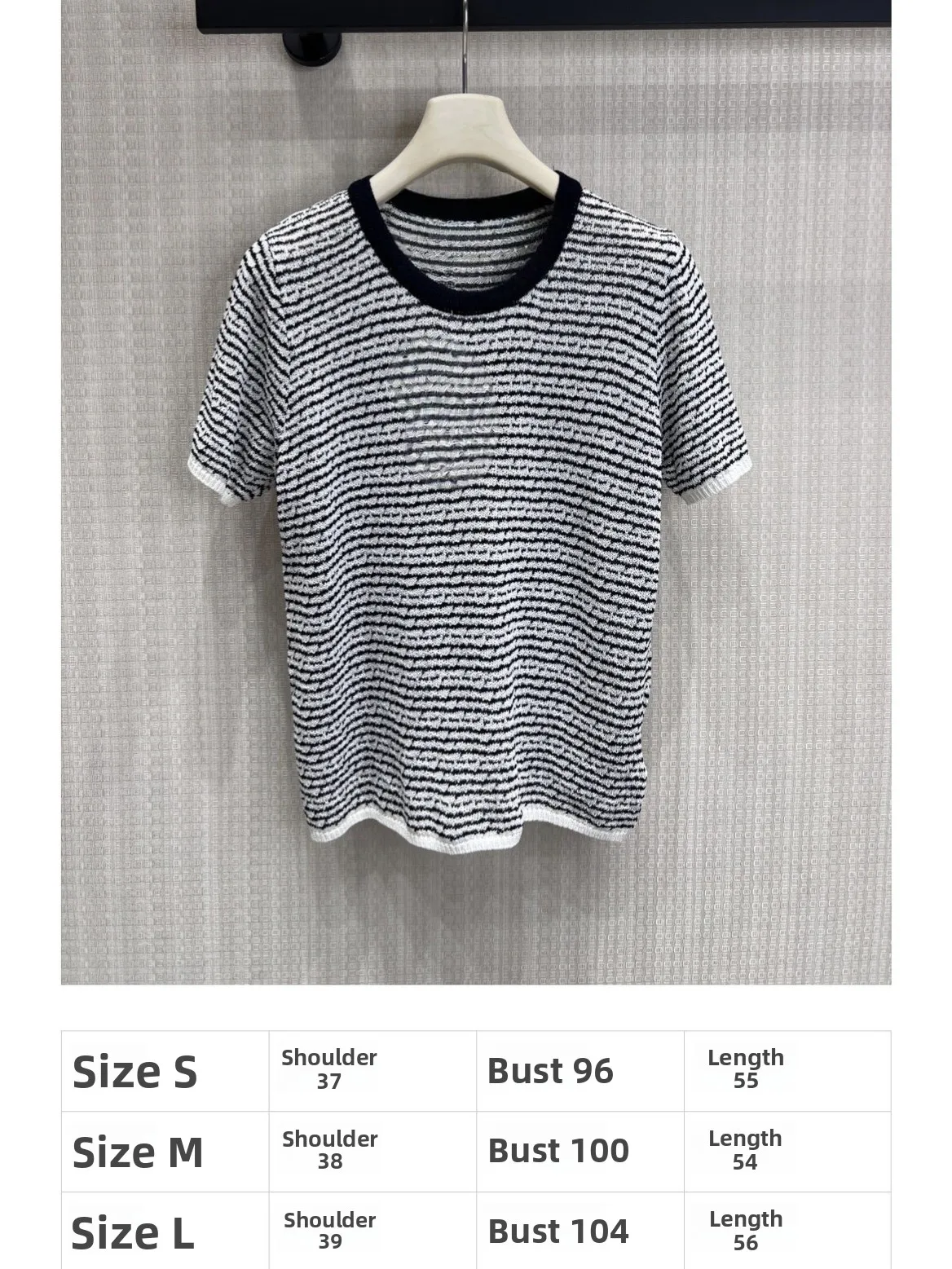 

Elegant Quality Women's Striped Short Sleeve Knitwear Top Slimming Age-Defying Versatile Spring Fashion Casual round Neck